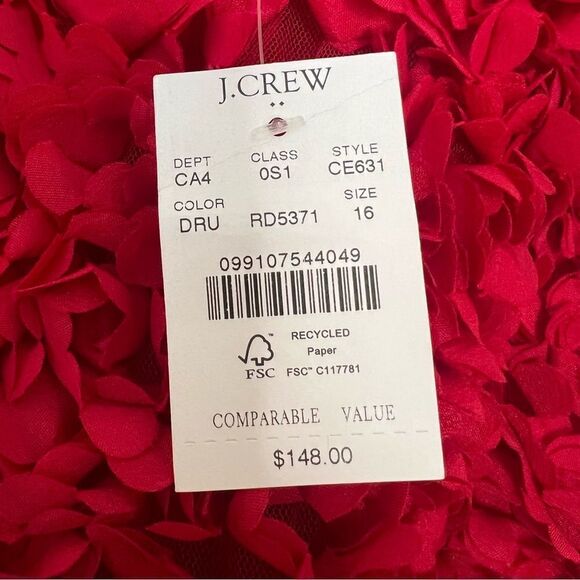 J. Crew Red Rosette Sleeveless Mini Dress - Picture 7 of 8